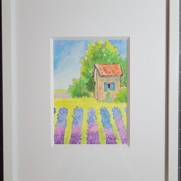 Lavender Provence Framed Watercolor - Picture 2 of 2